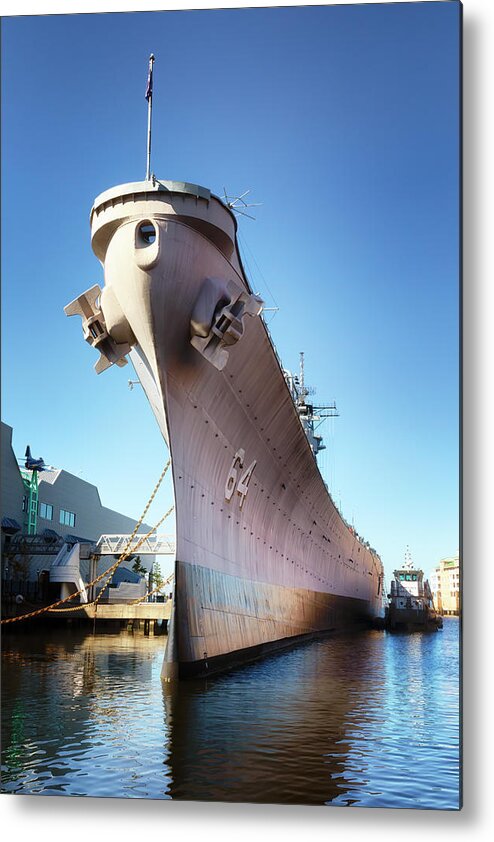 Uss Wisconsin Metal Print featuring the photograph USS Wisconsin Battleship by Susan Rissi Tregoning