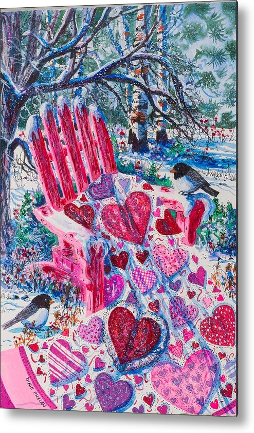 Valentine Metal Print featuring the painting Valentine Hearts by Diane Phalen
