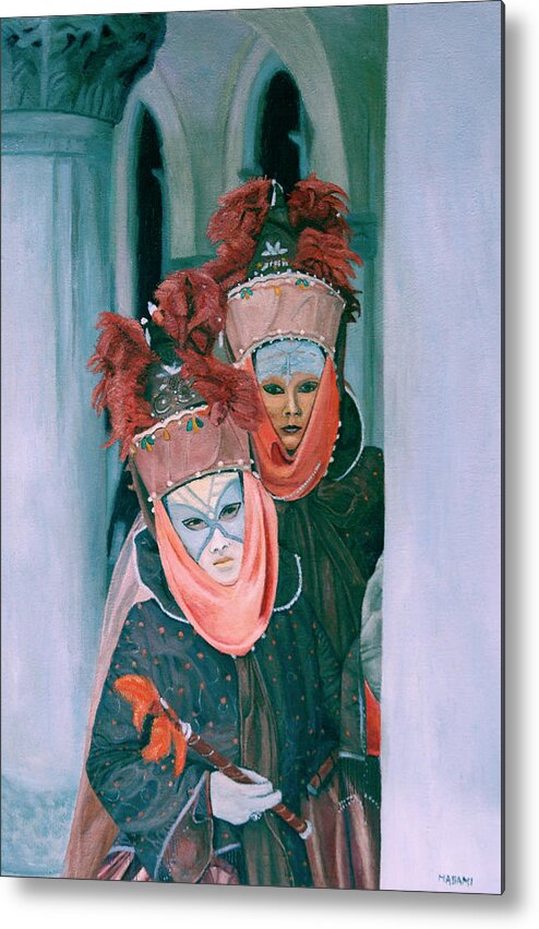 Venice Metal Print featuring the painting Venice carnival by Masami Iida