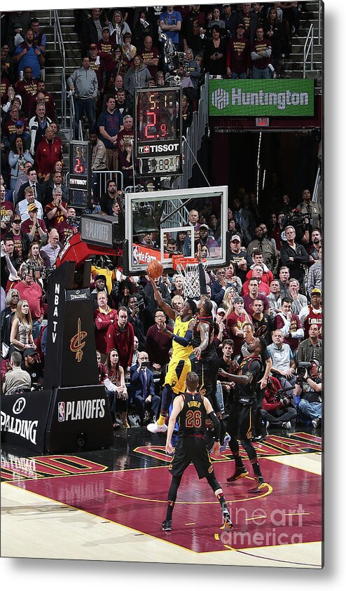 Playoffs Metal Print featuring the photograph Victor Oladipo and Lebron James by Nathaniel S. Butler