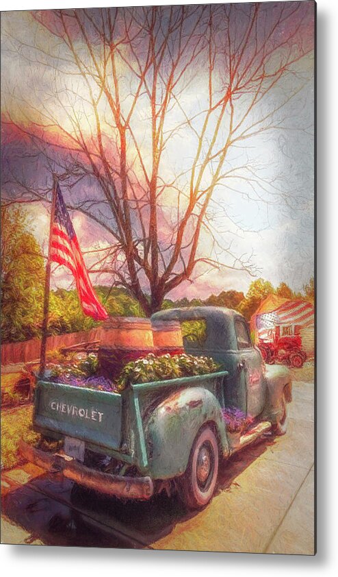 Truck Metal Print featuring the photograph Vintage Chevrolet at Buckley Vineyards Painting by Debra and Dave Vanderlaan