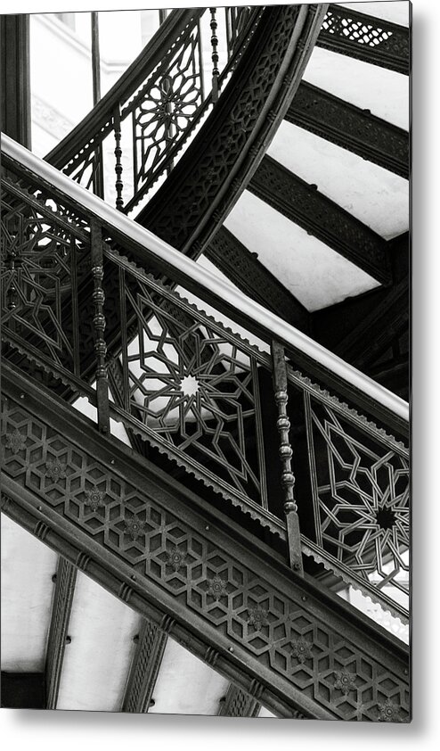 Architecture Metal Print featuring the photograph Vintage Vantage BW by Christi Kraft