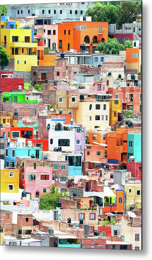 Mexico Metal Print featuring the photograph Viva Mexico Collection - Guanajuato Colorful City I I I by Philippe HUGONNARD