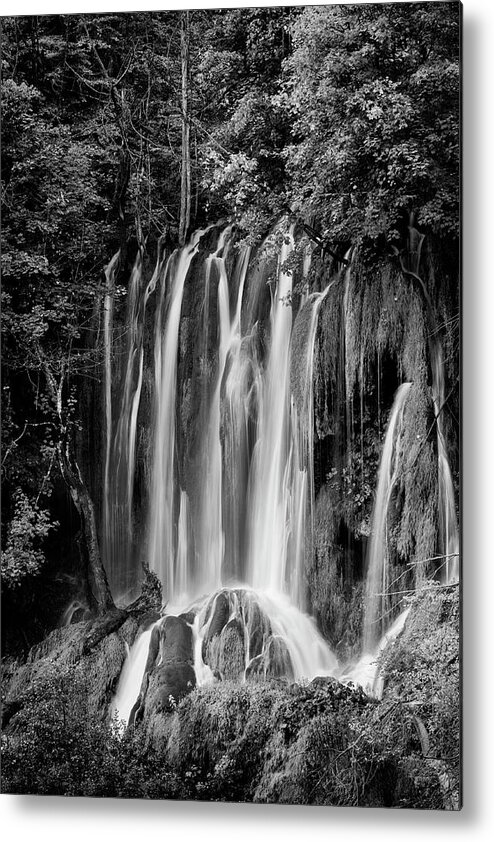 Waterfall Metal Print featuring the photograph Waterfall In Black And White by Artur Bogacki