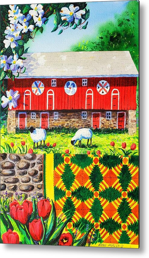 Barn Metal Print featuring the painting Welcome by Diane Phalen