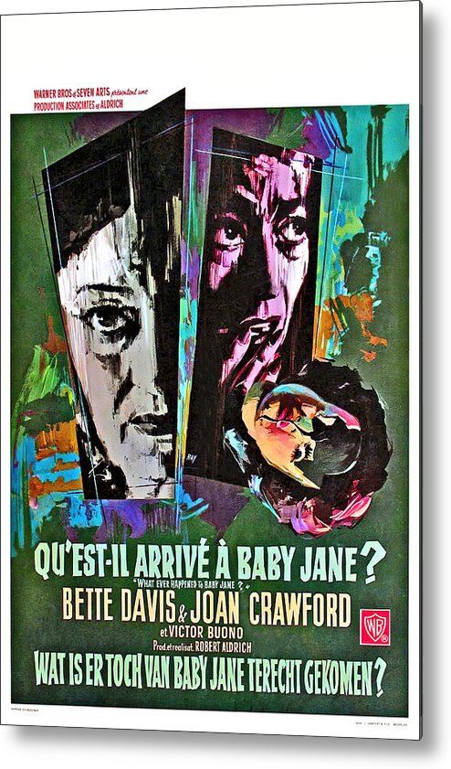 Ray Metal Print featuring the mixed media ''What Ever Happened to Baby Jane'', 1962 - art by Raymond Elseviers by Movie World Posters