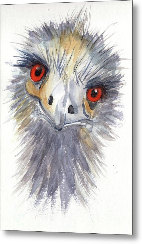 Emu Metal Print featuring the painting Whattcha Doing? by Vicki B Littell