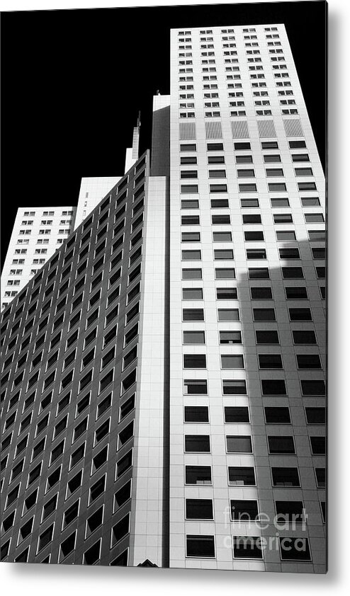 White Metal Print featuring the photograph White Building in Black and White by Katherine Erickson