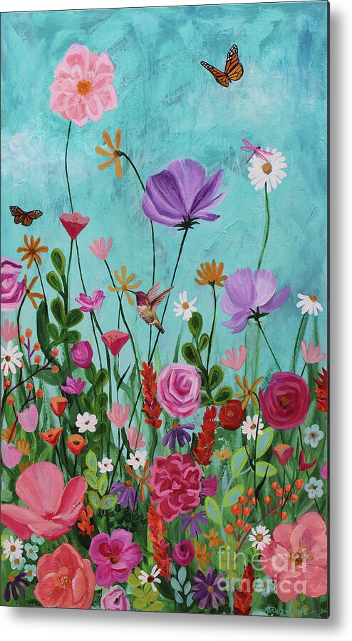 Hummingbird Metal Print featuring the painting Wild and Wondrous by Ashley Lane