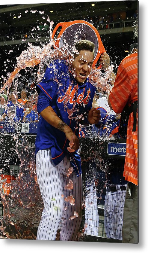 Three Quarter Length Metal Print featuring the photograph Wilmer Flores by Mike Stobe