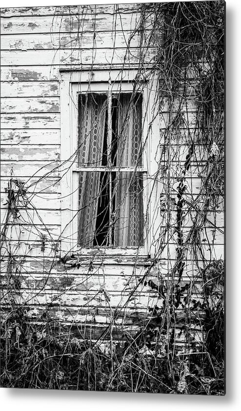 Window Metal Print featuring the photograph Window in Black and White by Cris Ritchie