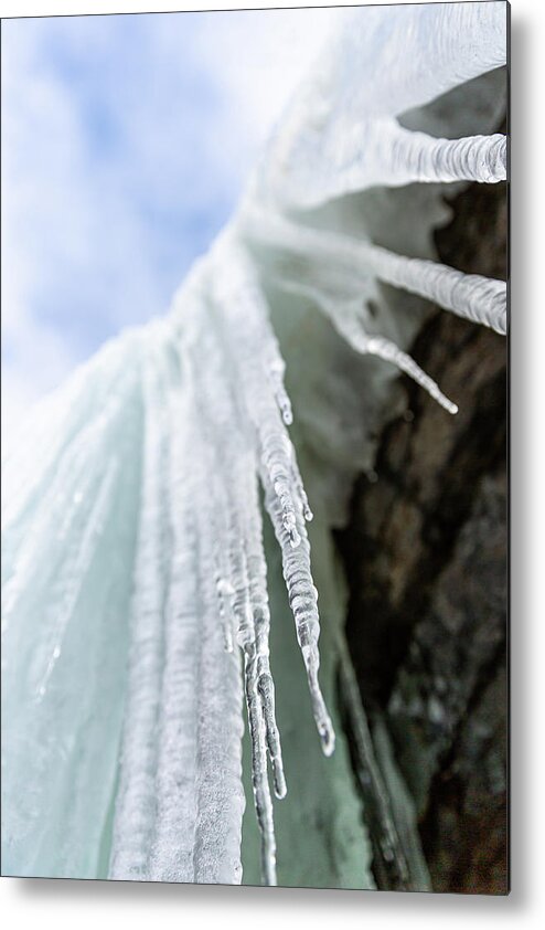 Winter Metal Print featuring the photograph Winter At The Waterfall by Andreas Levi
