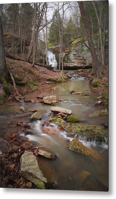 Waterfall Metal Print featuring the photograph Winter Creek and Falls by Grant Twiss