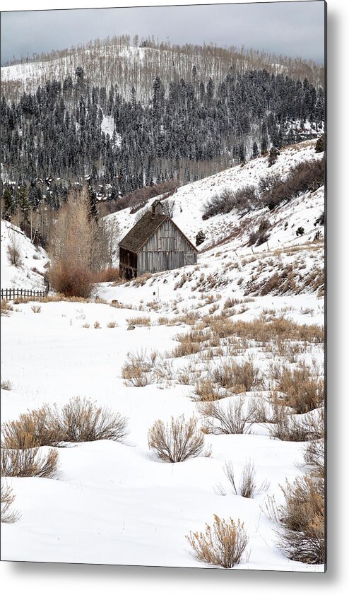 Snow Metal Print featuring the photograph Winter Ranch Nostalgia by Denise Bush