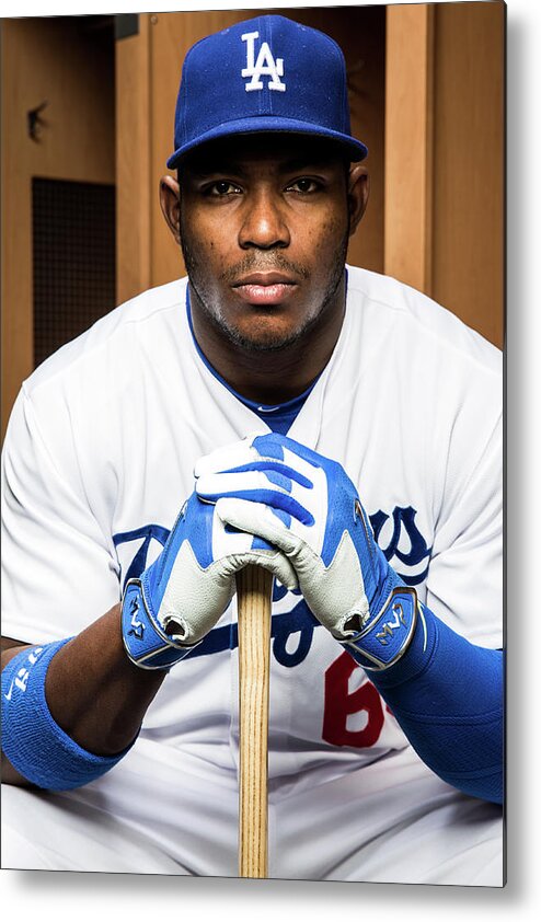 Media Day Metal Print featuring the photograph Yasiel Puig by Rob Tringali