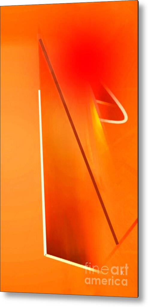 Abstract Metal Print featuring the digital art Abstract Orange by John Krakora