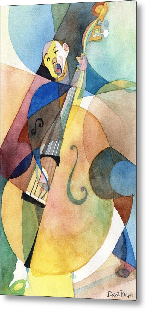 Music Metal Print featuring the painting Bassline by David Ralph