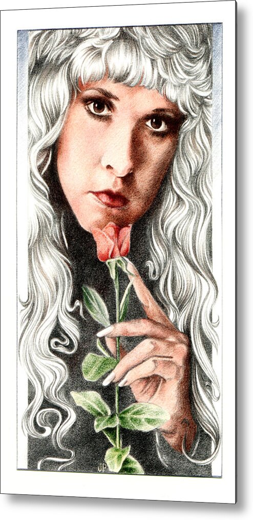Bella Donna Metal Print featuring the drawing Bella Donna by Johanna Pieterman
