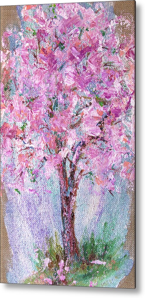Cherry Blossoms Metal Print featuring the painting Cherry Blossoms by Sally Quillin