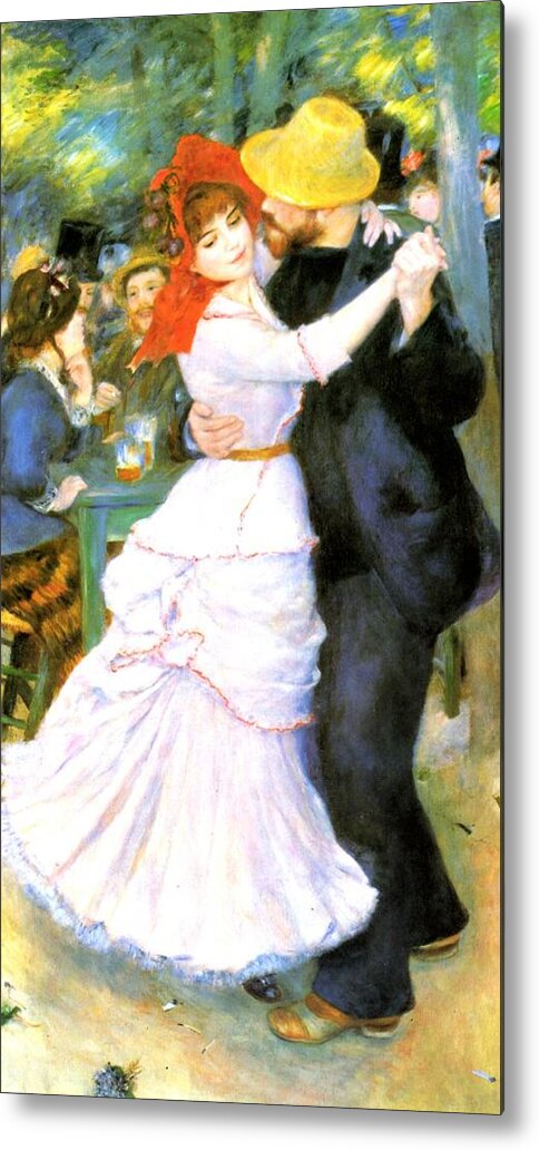 Pierre-auguste Renoir Metal Print featuring the painting Dance At Bougival by Pierre Auguste Renoir