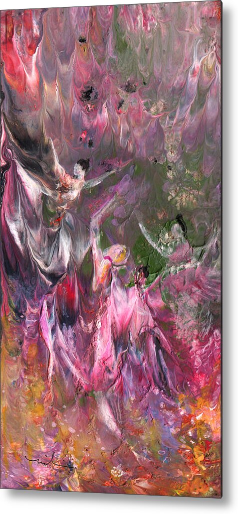 Fantasy Metal Print featuring the painting Dance Of The Virgins by Miki De Goodaboom