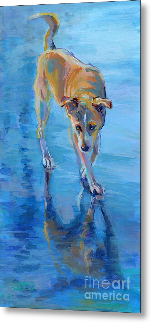 Mixed Breed Metal Print featuring the painting Hello Gorgeous by Kimberly Santini
