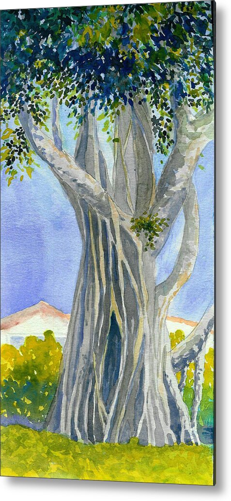 Ficus Metal Print featuring the painting Lake Worth Ficus by Anne Marie Brown