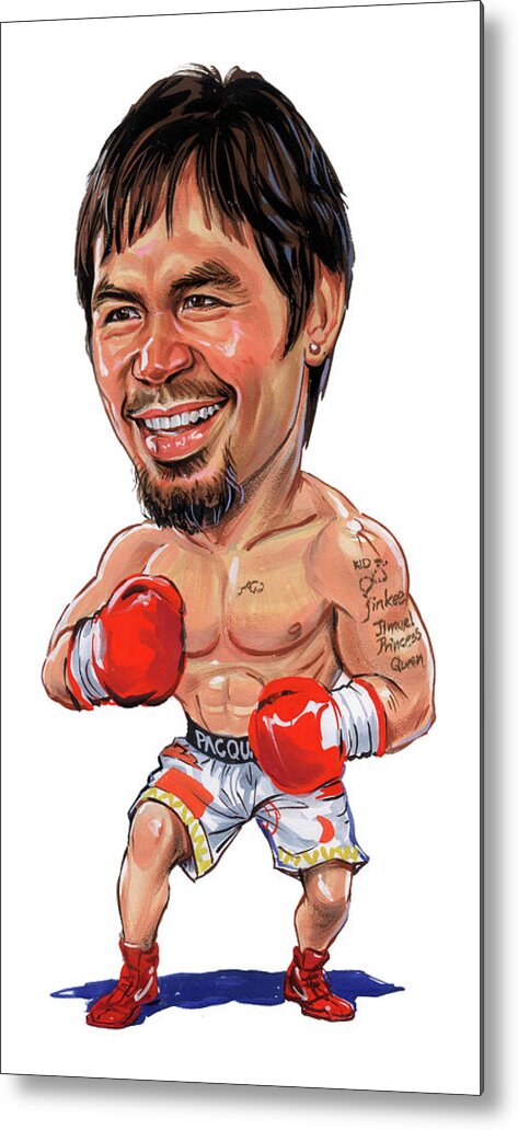 Emmanuel Dapidran Pacquiao Metal Print featuring the painting Manny Pacquiao by Art 