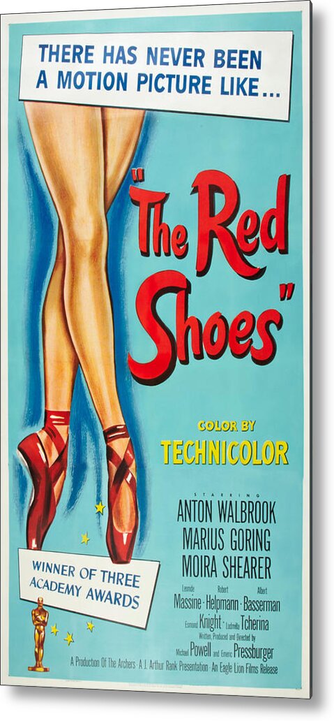 1940s Movies Metal Print featuring the photograph The Red Shoes, Poster Art, 1948 by Everett