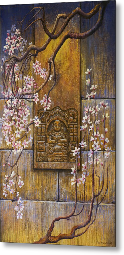 Temple Metal Print featuring the painting The temple's wall by Vrindavan Das