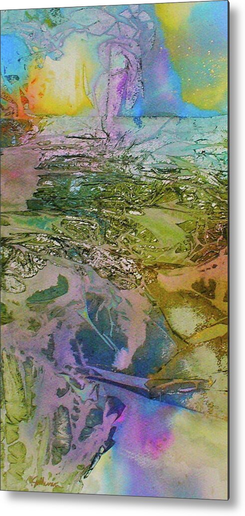 Abstract Art Metal Print featuring the painting Light Play by Mary Sullivan