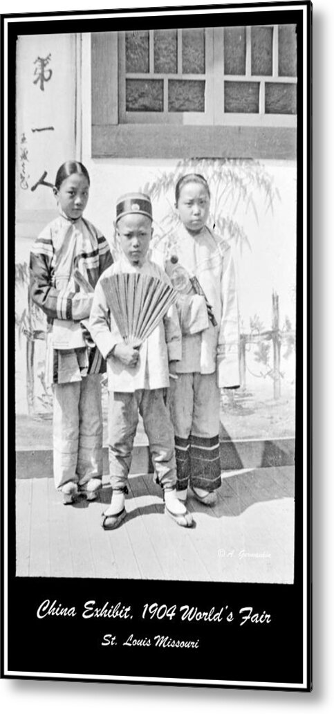Chinese Children Metal Print featuring the photograph 1904 World's Fair Chinese Children by A Macarthur Gurmankin