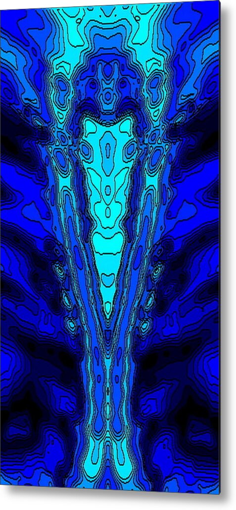 Blue Metal Print featuring the digital art Blue Woman by Mary Russell