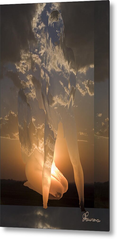 Sky Clouds Woman Girl Lady Abstract Nude Metal Print featuring the photograph Diffusion by Andrea Lawrence