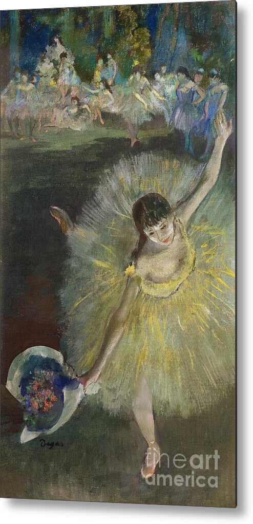 End Of An Arabesque Metal Print featuring the pastel End of an Arabesque by Edgar Degas