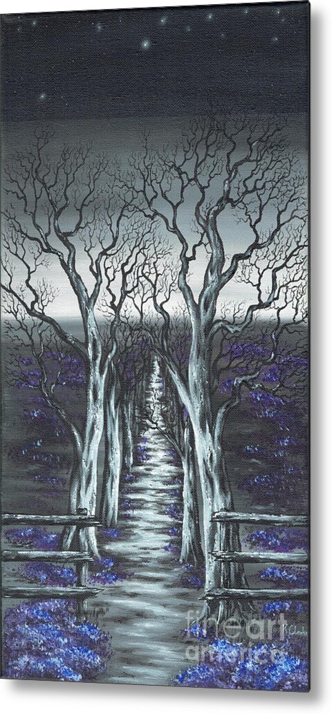 Trees Metal Print featuring the painting Follow The Stars by Kenneth Clarke