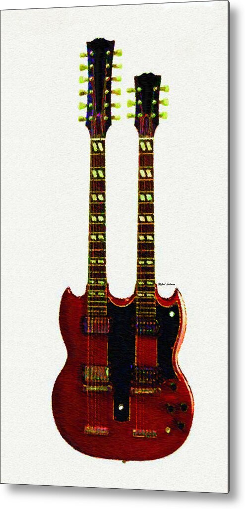 Rafael Salazar Metal Print featuring the digital art Guitar Duo 0819 by Rafael Salazar