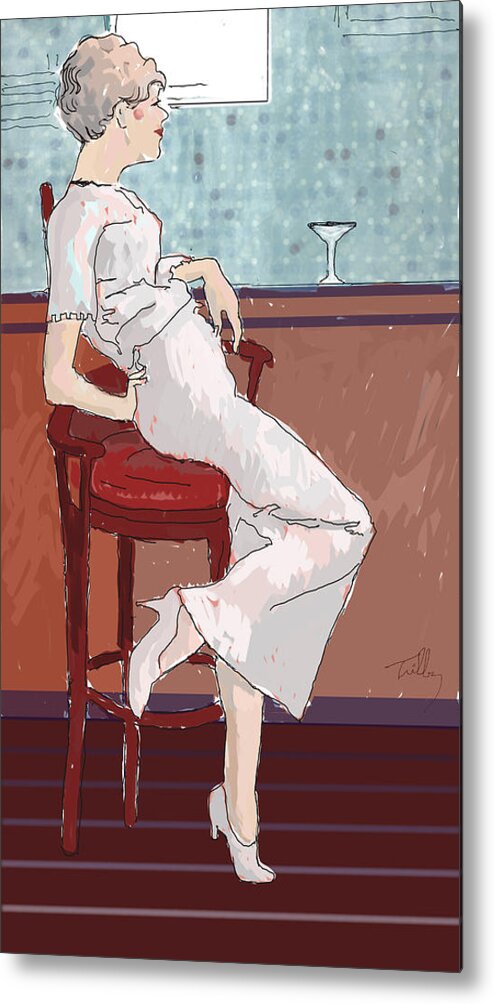 Figure Metal Print featuring the painting Happy Hour by Thomas Tribby
