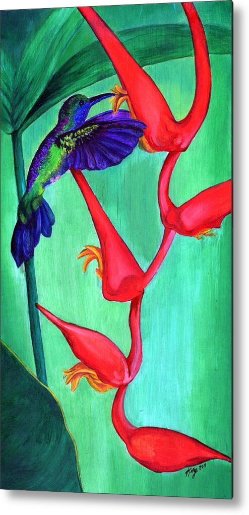 Birds Metal Print featuring the painting Hummingbird by Kathleen Kelly Thompson