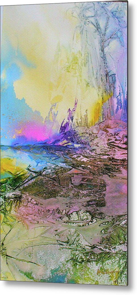 Abstract Art Metal Print featuring the painting Mystic Rendevous by Mary Sullivan
