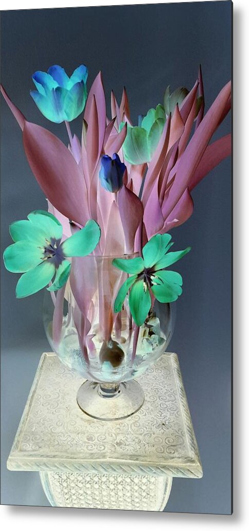 Flowers Metal Print featuring the photograph Surreal tulips by Vijay Sharon Govender