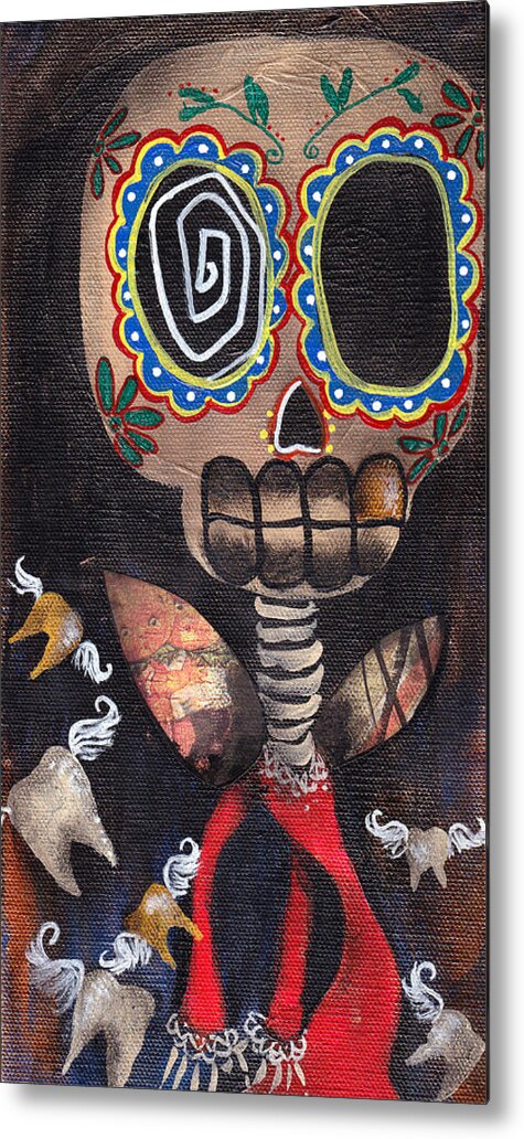 Day Of The Dead Metal Print featuring the painting Tooth Fairy by Abril Andrade