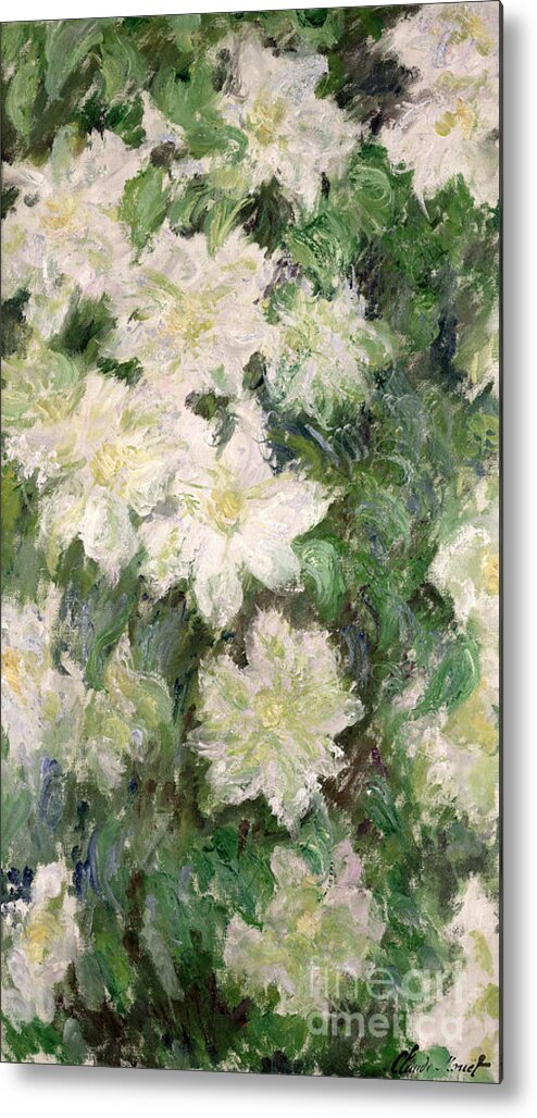White Clematis Metal Print featuring the painting White Clematis by Claude Monet