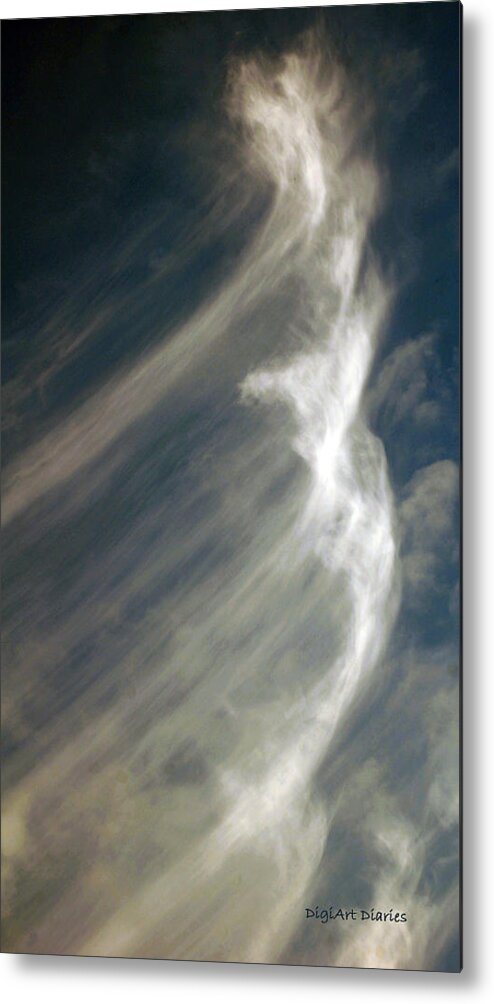 Cloud Metal Print featuring the digital art Wing of an Angel by DigiArt Diaries by Vicky B Fuller