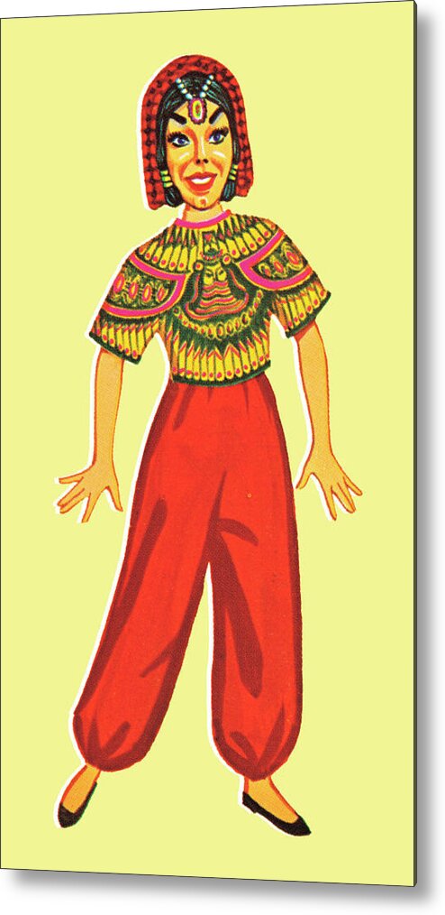 Apparel Metal Poster featuring the drawing Egyptian costume by CSA Images