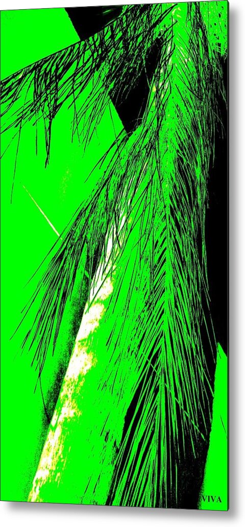Green Metal Print featuring the photograph Paradise Palms Green by VIVA Anderson
