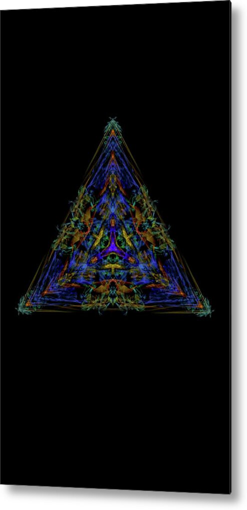 Kosmic Kreation Interstellar Pyramid Metal Print featuring the digital art Kosmic Kreation Interstellar Pyramid by Michael Canteen