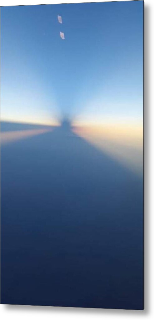 All Metal Print featuring the digital art Sun Rays from a Plane 2 KN44 by Art Inspirity