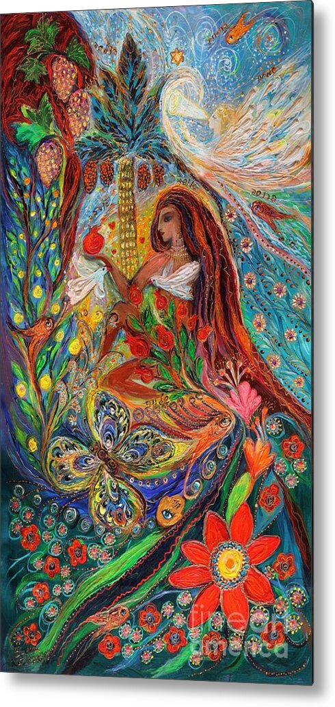 Angel Metal Print featuring the painting The Tales of One Thousand and One Nights. Middle Panel by Elena Kotliarker