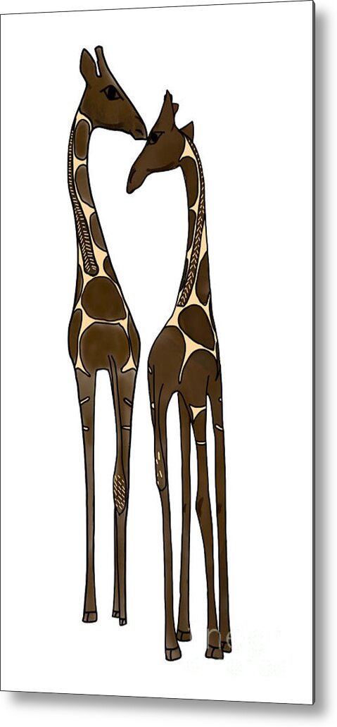 Giraffe Metal Print featuring the digital art Upendo by Aanya's Art 4 Earth